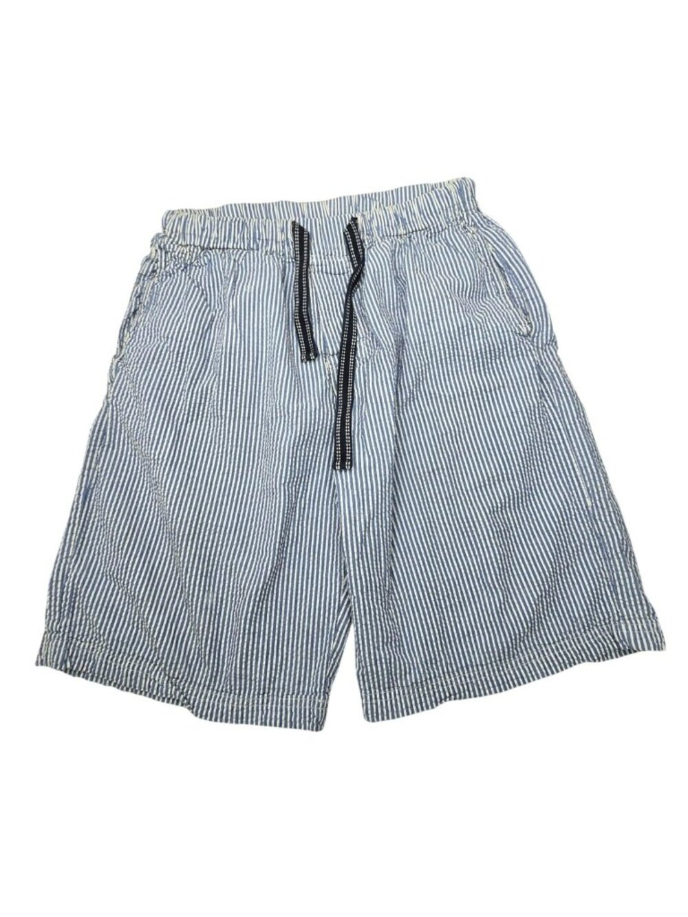 Bottoms Out Mens Shorts Blue & White Striped Cotton Drawstring Shorts M JJ4389